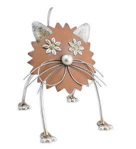 Handcrafted Recycled Metal Cat Sculpture
