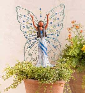 Beaded Metal Butterfly Fairy