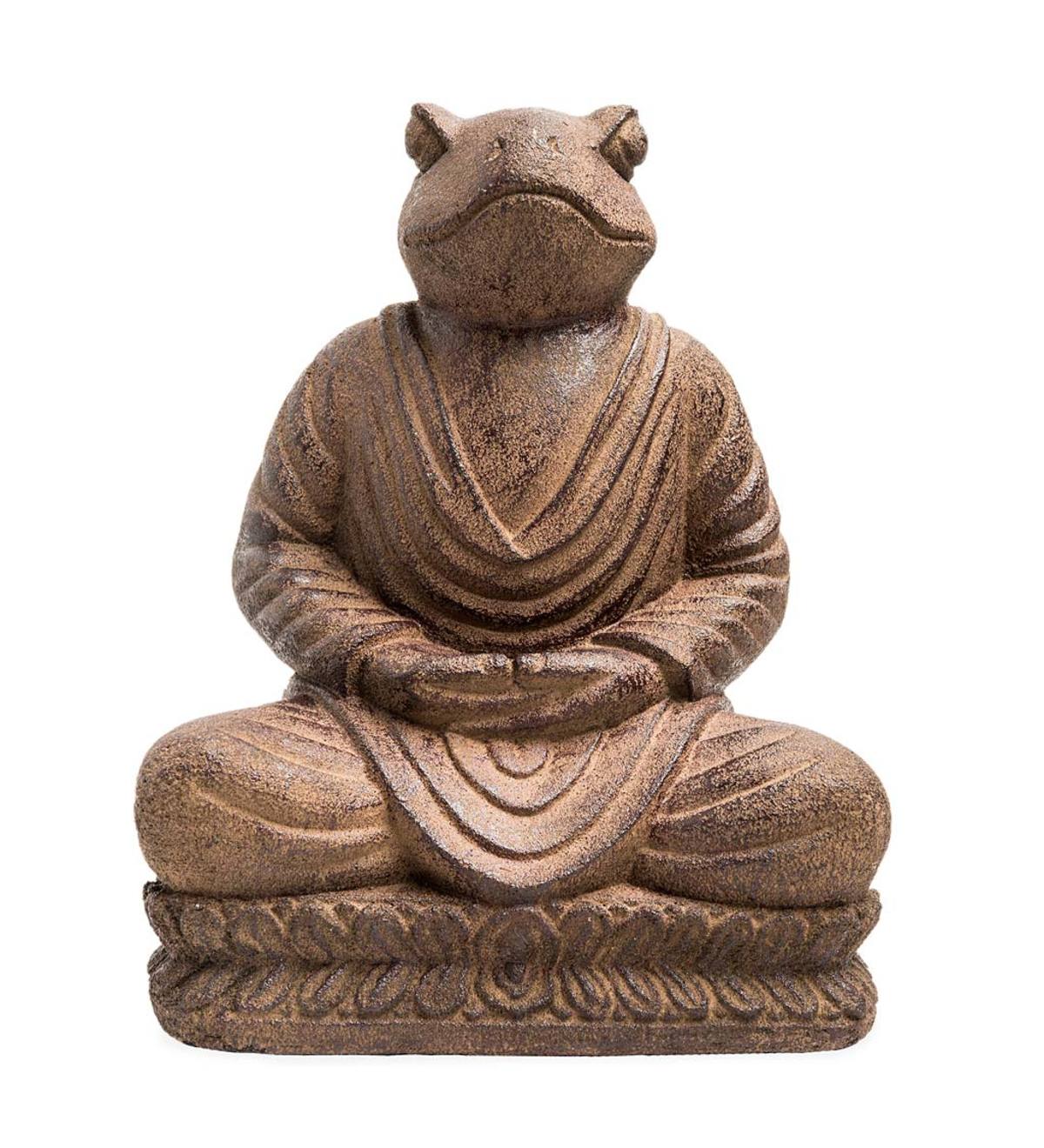 Meditating Namaste Frog Statue