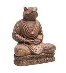 Meditating Namaste Frog Statue