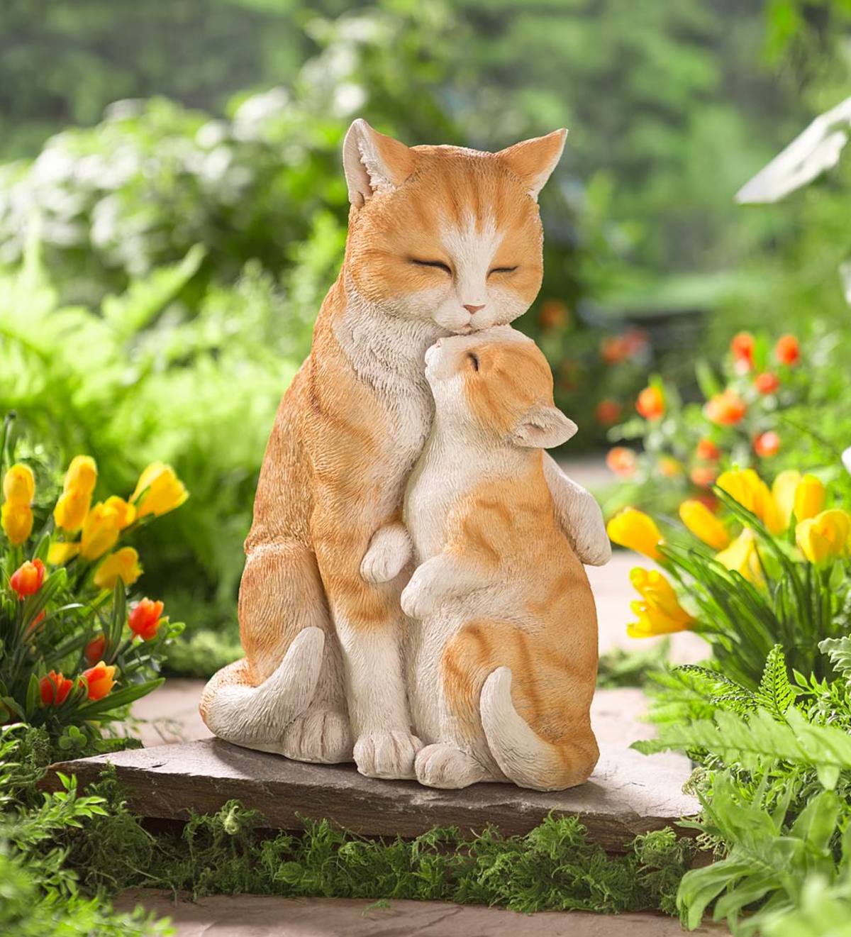 Mama Cat with Kitten Sculpture
