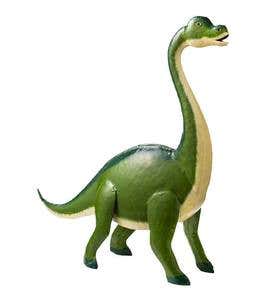Handcrafted Green Metal Brontosaurus Dinosaur Sculpture