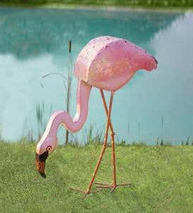 Metal Flamingo with Head Down