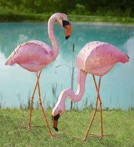 Metal Flamingo with Head Down