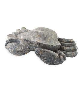 Oversized Indoor/Outdoor Resin Crab Sculpture with Stone Finish