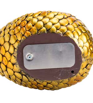 Weather-Resistant Resin Dragon Egg Key Hider with Metallic Finish - Gold