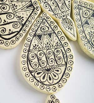 Handcrafted 7-Piece Butterfly Garden Stone With Unique Hand-Drawn Designs