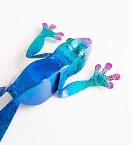 Colorful Metal Frogs for Wall or Tabletop, Set of 3