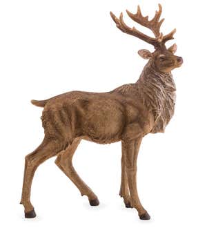 Lifelike Standing Elk Sculpture