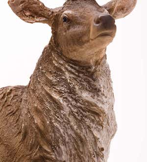 Lifelike Standing Elk Sculpture