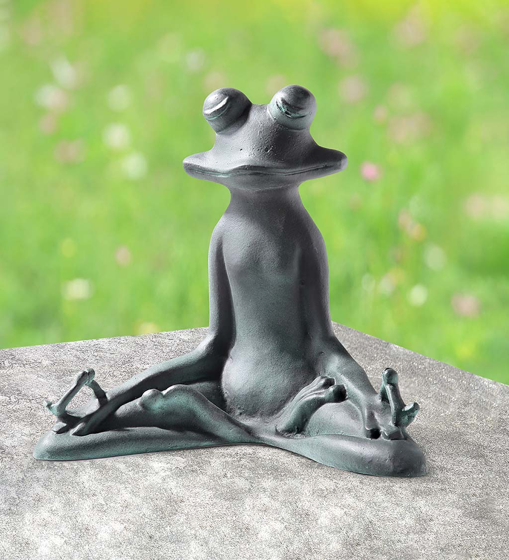 SPI Home Contented Yoga Frog Garden Sculpture