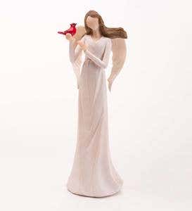 Angel Holding a Crimson Cardinal Indoor/Outdoor Statue