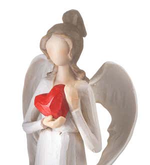 Angel Holding a Red Heart Indoor/Outdoor Sculpture