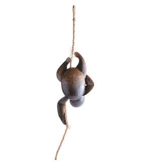 Handcrafted Hanging Metal Sloth on a Rope Decoration