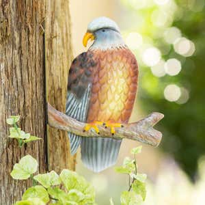 Lifelike Metal Bald Eagle on Branch Wall, Tree or Post Art