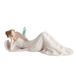 Lying Down Reading Angel Indoor/Outdoor Holiday Sculpture