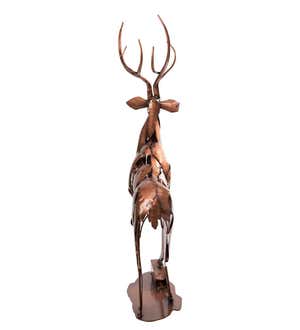 Handcrafted Copper-Finish Impressionistic Deer Sculpture