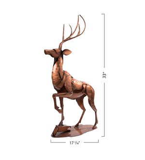 Handcrafted Copper-Finish Impressionistic Deer Sculpture