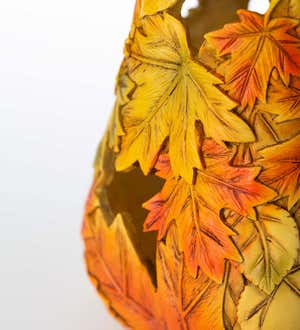 Short&Tall Fall Leaves LED Pumpkins