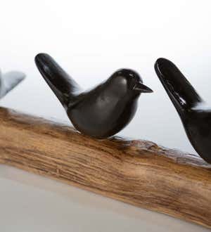 Blackbirds on a Wooden Branch Decor
