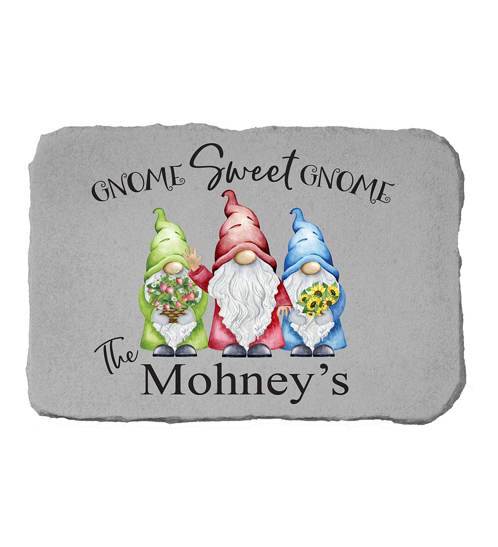 "Gnome Sweet Gnome" Personalized Garden Stone