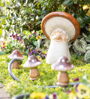 Mushroom Man Garden Statue