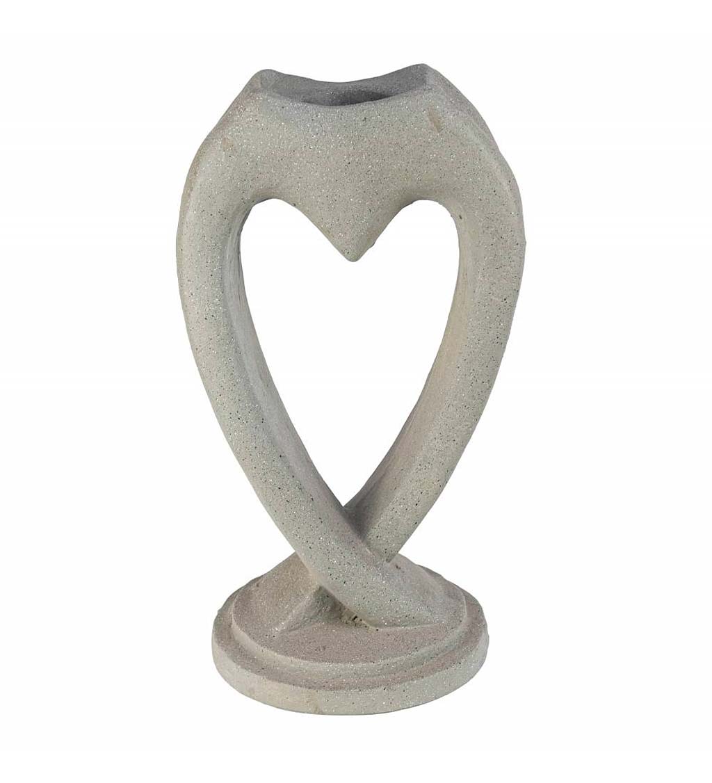 Polystone Sculptural Heart Gazing Ball Holder