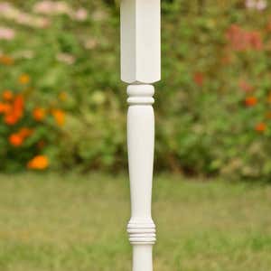 Turned Wood Birdhouse Pedestal - White