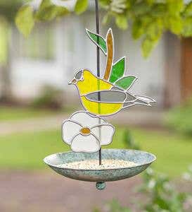 Stained Glass Goldfinch Bird Feeder