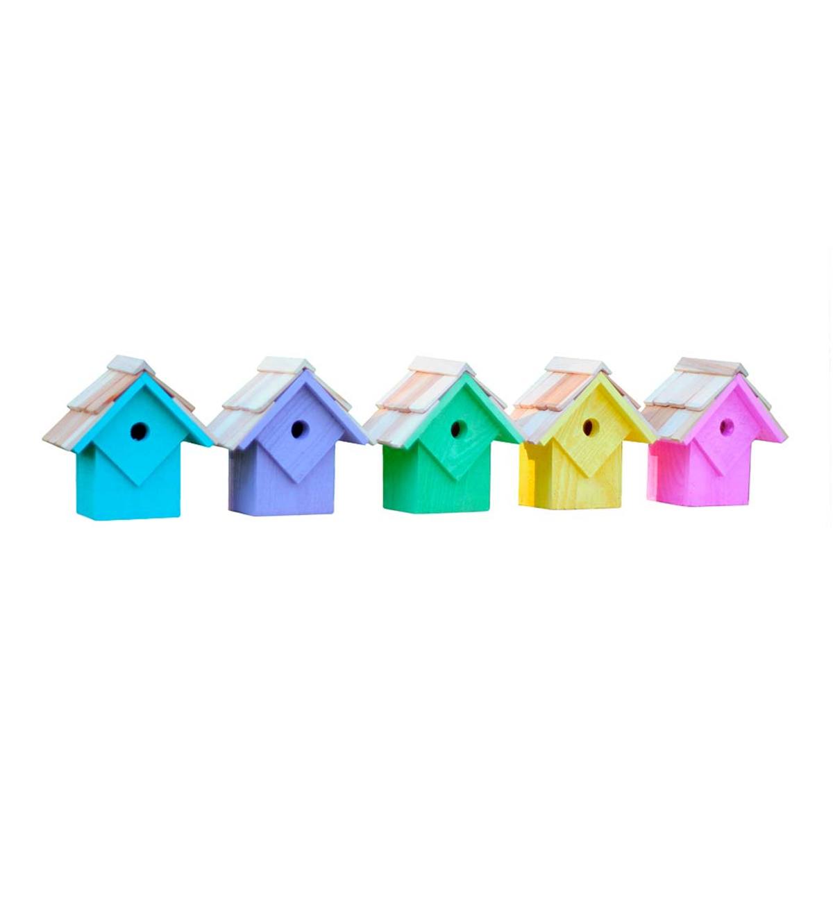 Summer Home Birdhouses, Set of 5 - Pastels