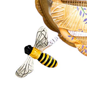 Metal and Capiz Honeycomb Bee Bird Feeder