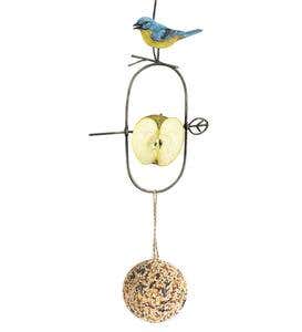 Bird Motif Fruit Spear Feeder with Seed Ball - Bluebird