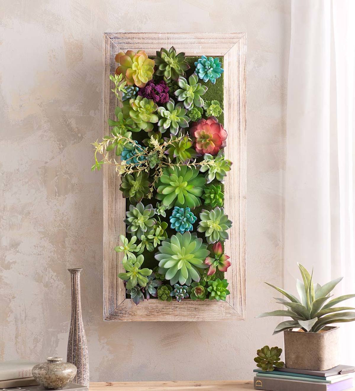 Faux Succulent Framed Wall Art