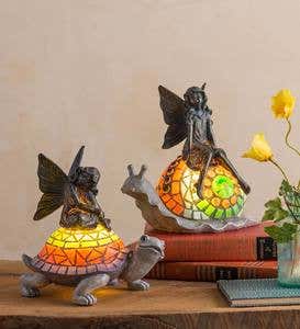Lighted Fairies on Critters Garden Accent - Sitting