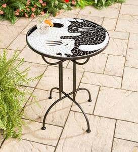 Metal and Glass Mosaic-Top Side Table