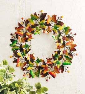 Handcrafted Autumn Metal Butterfly Wreath