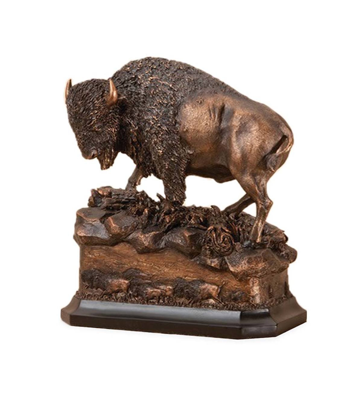 Bronze-Finish Buffalo Sculpture