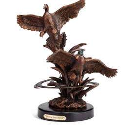 Landing Ducks Bronze-Finish Sculpture