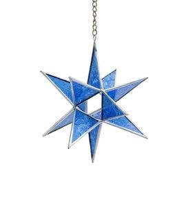 Hanging Stained Glass Holiday Star - Green