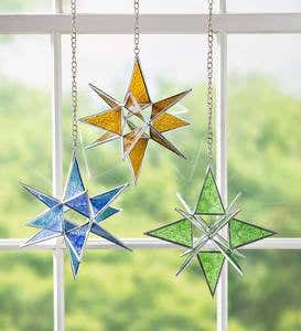 Hanging Stained Glass Holiday Star