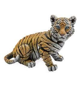 Cast Marble Tiger Cub Sculpture
