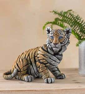 Cast Marble Tiger Cub Sculpture