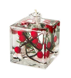 Berries Cube Oil Candle - White