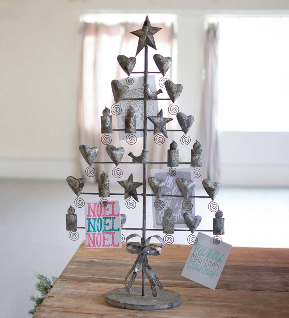 Metal Christmas Tree Greeting Card Holder