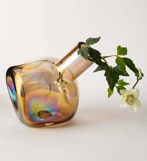 Medium Abstract Organically-Shaped Glass Vase 2-Piece Set