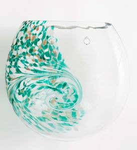 Hand-Blown Colorful Large Glass Wall-Mount Vase