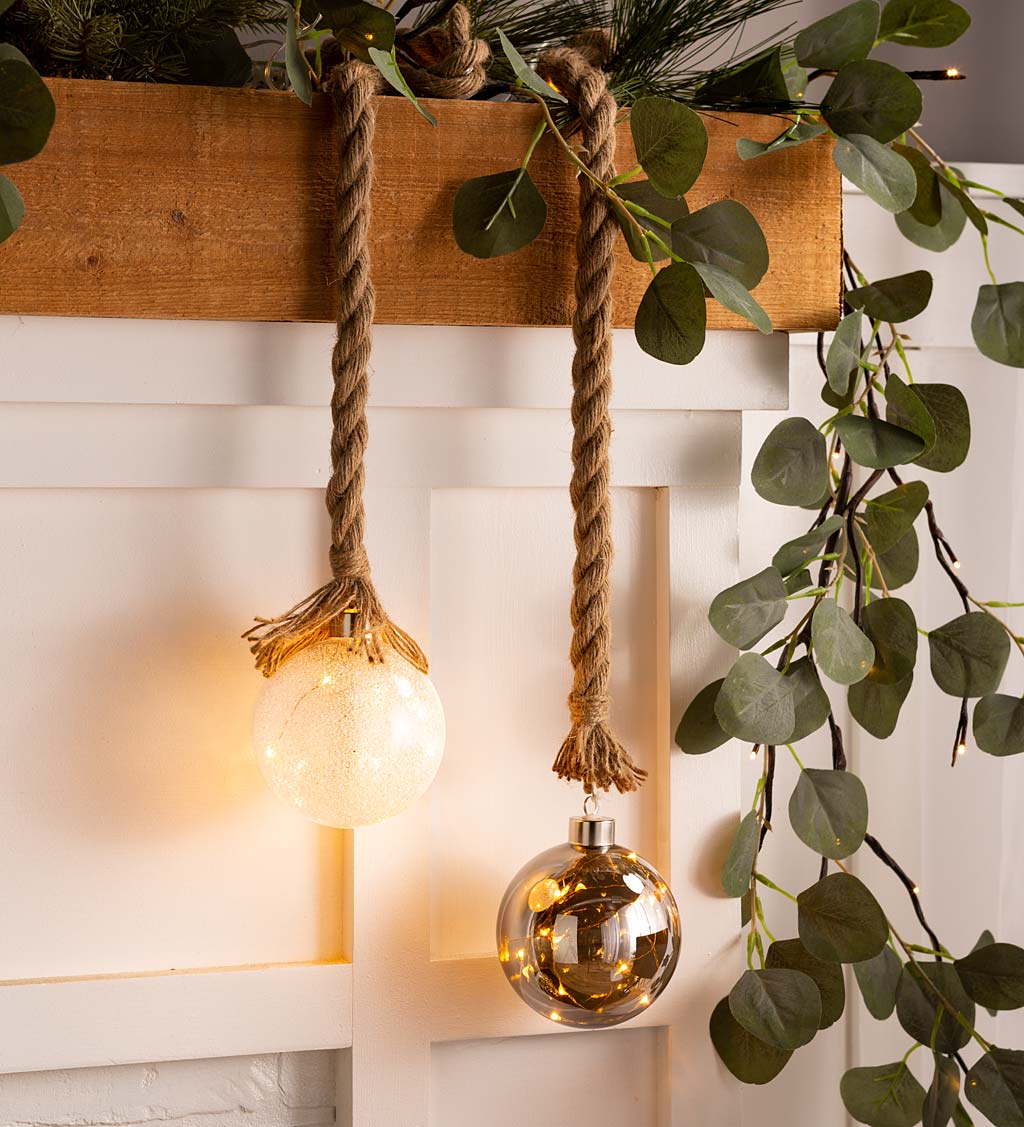Indoor Lighted Ornaments With Hanging Rope and Integrated Timer