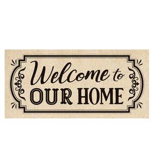 Burlap Sassafras Welcome to Our Home Mat