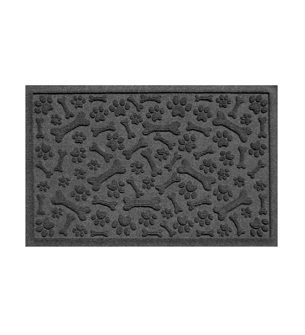 Waterhog Paws and Bones Doormat, 18" x 28" - Charcoal