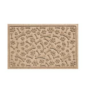 Waterhog Paws and Bones Doormat, 2' x 3' - Medium Gray